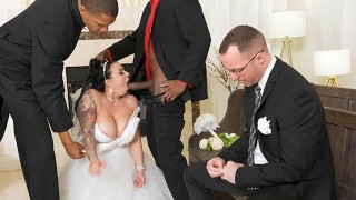 Payton Preslee&#039;s Wedding Turns Rough Interracial Threesome - Cuckold Sessions